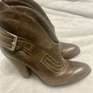 Stylish Boho Style Brown Leather Ankle Boots